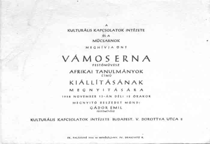 Annonce de l’exposition à Budapest 1958
